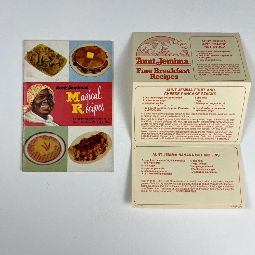 VTG Aunt Jemima Pancake Recipes Cookbook 1952 + Vintage Advertising 1984 Insert